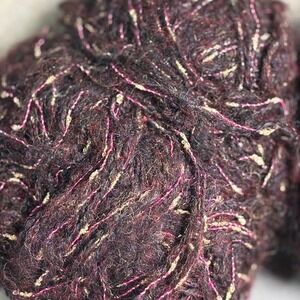 Estambres Mink Nuit Yarn 2 Skeins Burgundy Gold Metallic Mohair Blend 100g 306yd
